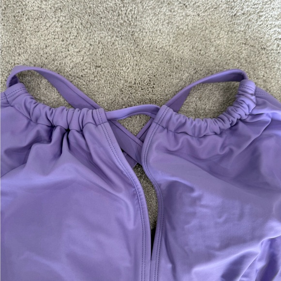 Purple Swimsuit Bikini Top Crisscross Back 3X - Picture 5 of 6